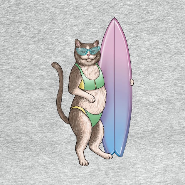 Surf Kitty by jennyalamode